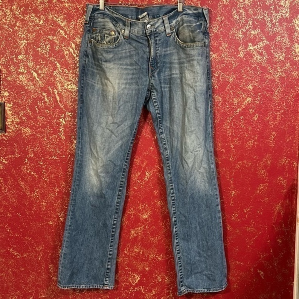 TRUE RELIGION Men's Light Straight Jeans Denim 38X34 38W 34L